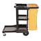 Rubbermaid Commercial Multi-Shelf Cleaning Cart, Three-Shelf, 20w x 45d x 38-1/4h, Black FG617388BLA - alternate 2